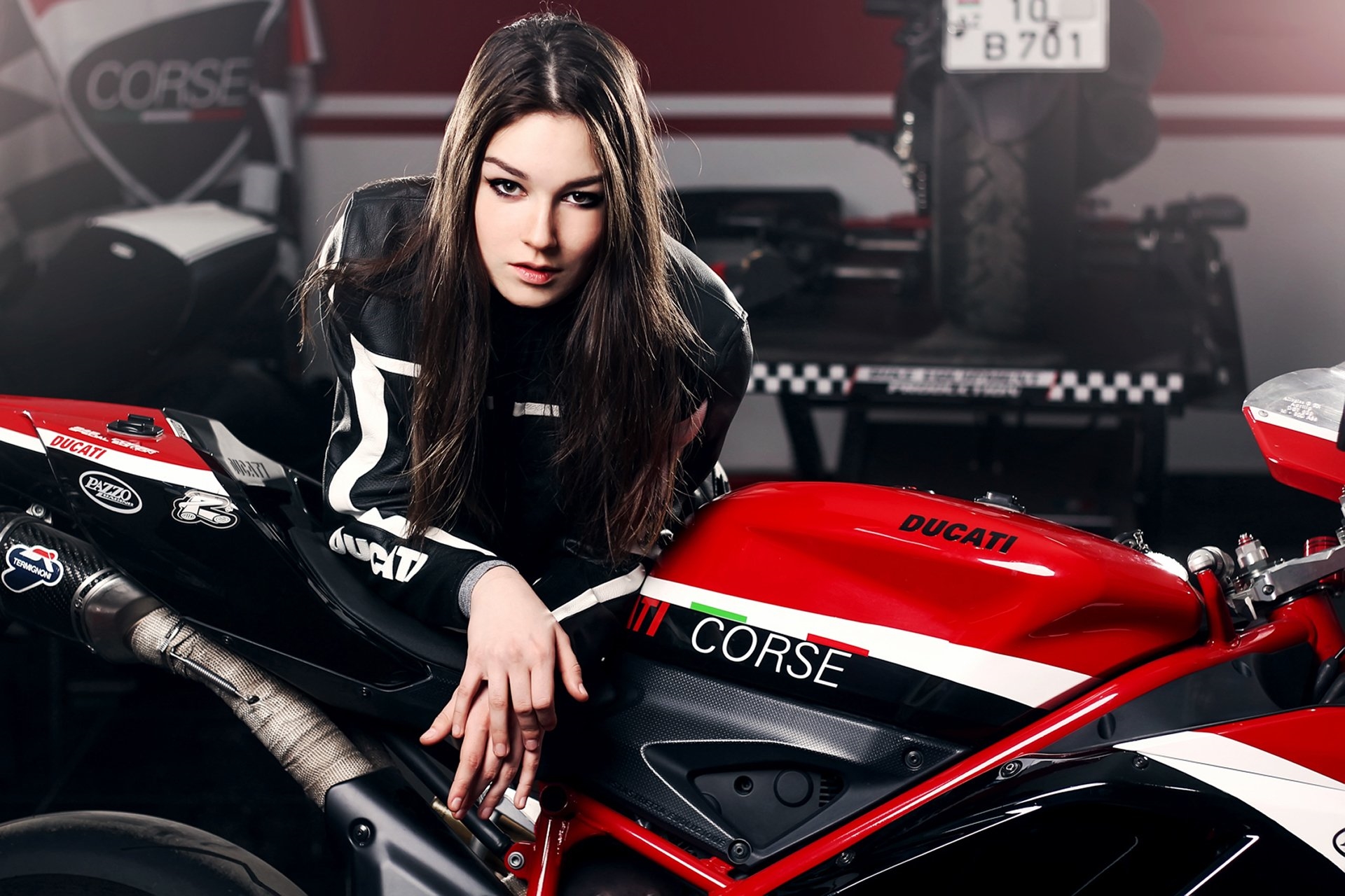 Talk to Brunettes on a motorcycle in real time